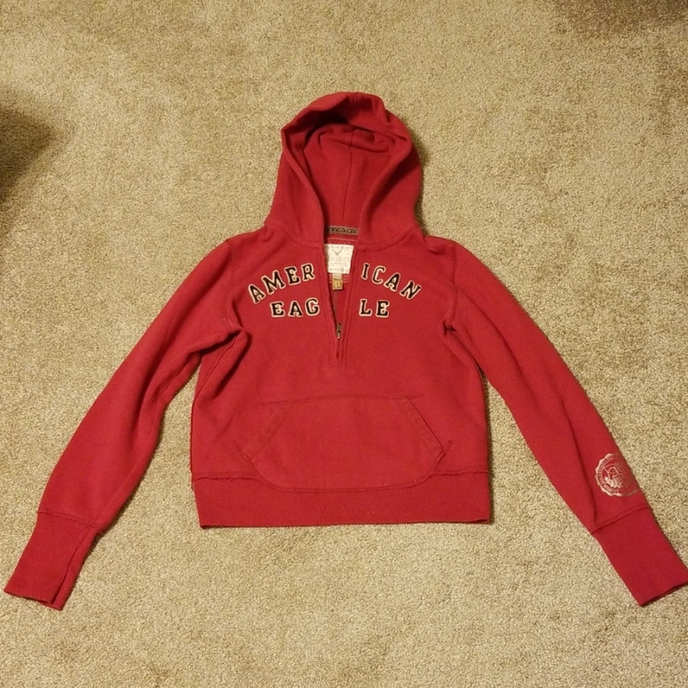 Red American Eagle 1/2 Zip Hoodie S or XS